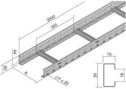 KOPOS Kábellétra 600x60mm tüzihorganyzott, KL 60X600 F Kopos (KL 60X600_F)
