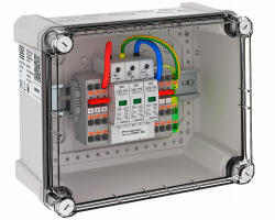 OBO PV-rendszer tokozatban T2 4 PV-String auf 1 WR-MPP 1000V DC, világos szürke 5088455 (5088455)