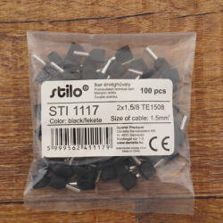 Stilo érvéghüvely iker 2* 1, 5/ 8 fekete - STI1117 (STI1117)