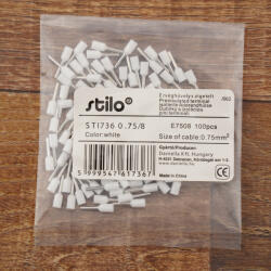Stilo Érvéghüvely szigetelt 0, 75/ 8 fehér (STI736)