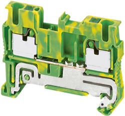 Schneider Electric Linergy TR terminals blocks - NSYTRP22PE - Direkt rugós egyszintes földelőkapocs 1x1 csatlakozás 5, 2 mm 2, 5 mm2 zöld - sárga (NSYTRP22PE)