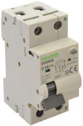 TRACON kombinált védőkapcsoló 2C 6A 30mA 2 mod. 10kA - EVOKMA2C603 (EVOKMA2C603)