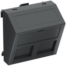 OBO adatátviteli csatlakozó 2 db A típusú csatlakozó modulh 45x45mm, szürkésfekete 6119240 (6119240)