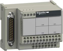 Schneider Electric Modicon ABE7 - ABE7CPA412 - elosztóblokk, 4 csatornás, analóg Quantum/Premium/X80 I/O kártyákhoz, SUB-D25 (ABE7CPA412)