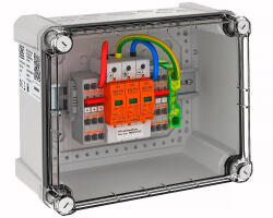 OBO PV-rendszer tokozatban T1+T2 4 PV-String - 1 WR-MPP 900V DC, világos szürke 5088450 (5088450)