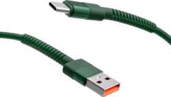 mobilNET cablu împletit USB la Type-C 1 m 3A, verde