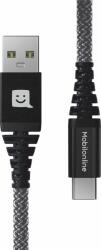 Mobilonline Cablu Kevlar EKO CABLE USB/USB-C 0, 3 m 60W antracit