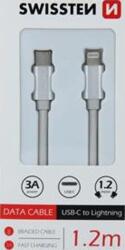 SWISSTEN Cablu de date Swissten USB-C/Lightning 1, 2 m alb împletit