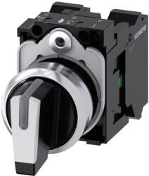 Siemens 3SU1150-2BL60-3NA0 komplett kapcsoló, 3 állású, fehér, 2NO, fém, rugós Sirius (3SU11502BL603NA0)