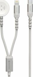 SWISSTEN cablu de date 2în1 USB-C / Lightning și Apple Watch 1, 2m magnetic alb