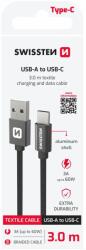 SWISSTEN Cablu de date Swissten USB/USB-C 60W 3m negru împletit