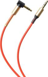 mobilNET Cablu AUX unghiular 2x3, 5mm jack 1 m roșu (vrac)