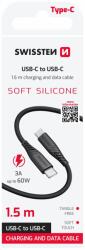 SWISSTEN Cablu de date Swissten USB-C/USB-C 60W 1, 5m negru siliconic