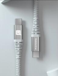 Mobilonline CABLU EKO Kevlar USB-C/USB-C 3, 0 M 60W Alb