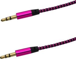mobilNET Cablu AUX textil 2x3, 5mm Mov-negru