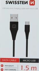 SWISSTEN Cablu de date Swissten MicroUSB 1, 5 m - negru