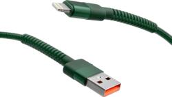 mobilNET cablu împletit USB la Lightning 2M 3A, verde