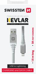 SWISSTEN Cablu de date Swissten USB/Lightning 30W 1, 5m alb Kevlar