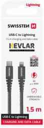 SWISSTEN Cablu de date Swissten USB-C/Lightning 60W 1, 5m antracit Kevlar