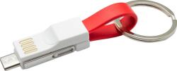 mobilNET breloc micro 3în1, USB-TypeC-Lightning, (vrac), roșu