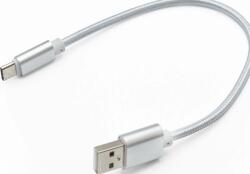 mobilNET Cablu de încărcare și date Tip C 2A, 20cm, Argintiu, Ambalaj eco
