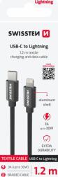 SWISSTEN cablu de date USB-C/Lightning 1, 2m negru împletit