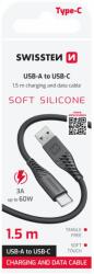 SWISSTEN Cablu de date Swissten USB/USB-C 60W 1, 5m negru siliconic