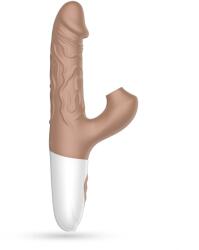 Crushious Vibrator Rabbit Crushious El Matador, Functii de Impingere, Suctiune, Vibratii, Silicon, USB, Maro, 22.5 cm Vibrator