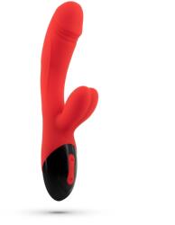Crushious Vibrator Crushious Dare Dong, 8 Moduri Vibratii, 5 Trepte Intensitate, Silicon, USB, Rosu, 20 cm Vibrator