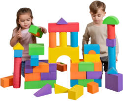 Play Factory 48 darabos színes habszivacs építőkocka készlet hordtáskában (PF-254817)