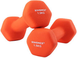 SONGMICS Kézi fitnessz súlyzókészlet 2 x 1, 5 kg, narancssárga (SYL63OG)