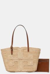 Tory Burch vászontáska női fonott Ella - bézs Univerzális méret