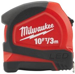 MILWAUKEE Mérőszalag Led lámpával 3m/10ft (4932501678) (4932501678)