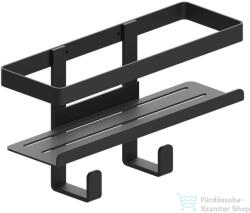 SAPHO METAFORM MYLINE sarokpolc zuhanyzóba, 241x30x111mm, matt fekete (105T10001) (105T10001)