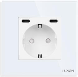 Luxion Priza Fast Charge 20W - USB-C+C cu Rama din Sticla LUXION