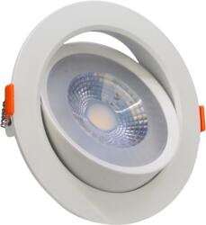 TRACON Beépíthető álmennyezeti LED lámpatest, forgatható, 200-240 V, 50Hz, 12W, 4000K, 960lm, 38°, IP20, D=140mm, EEI=G (DLCOB12NW) (DLCOB12NW)