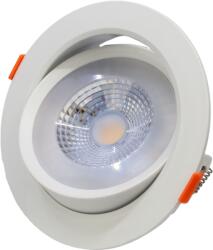 TRACON Beépíthető álmennyezeti LED lámpatest, forgatható, 200-240 V, 50Hz, 9W, 4000K, 630lm, 38°, IP20, D=115mm, EEI=G (DLCOB9NW) (DLCOB9NW)