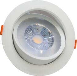 TRACON Beépíthető álmennyezeti LED lámpatest, forgatható, 200-240 V, 50Hz, 7W, 4000K, 450lm, 38°, IP20, D=95mm, EEI=G (DLCOB7NW) (DLCOB7NW)
