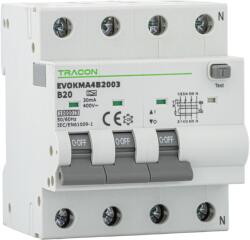 TRACON Kombinált védőkapcsoló, 4P, 4modul, C karakterisztika, C40A, 100 mA, 10kA, A (EVOKMA4C401) (EVOKMA4C401)