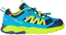 Trollkids Детски мултиспорт обувки Trollkids Kid's Tronfjell Hiker Low Multisport shoes - Pool Blue / Dark Indigo / Spring Leaf - размер 28 (EU) (702-2415-1211)