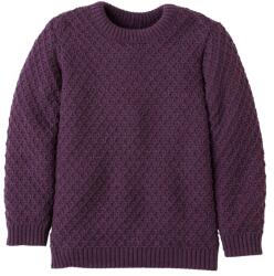 disana Детски вълнен пуловер disana Kid's Aran-Pullover Wool jumper - Aubergine - размер 110/116 (EU) (704-3607-1013)