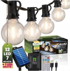 Lumileds Napelemes kerti fényfüzér 12 Led Erkély Lámpák Terasz 6M Távirányító (lampki solarne do altanki ogrodowe do ogrodu)