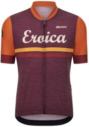 Santini Мъжка фланелка с къс ръкав за колоездене Santini Eroica Iris Cycling jersey - Bordeaux - размер M (056-4378-0212)