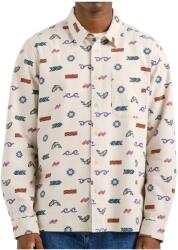 DEDICATED Мъжка риза с копчета Dedicated Shirt Rute Flannel Trout And Waves Shirt - Oat White - размер XL (033-2795-0115)