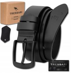 Tressari Öv bőr klasszikus fekete férfi farmerhez való valódi bőr 100% Tressari (TRESSARI 125 cm męski pasek do jeansów spodni)