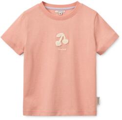 LIEWOOD Детска тениска LIEWOOD Kid's Francis Placement S/S T-shirt - Cherry Heart / Rose Blush - размер 134/140 (EU) (704-6276-0116)