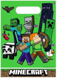 Mojang Minecraft műanyag ajándéktasak, ajándékzacskó 6 db-os Nr1