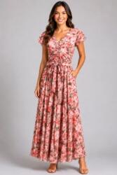 RohBoutique Rochie maxi inflorata Roh Dr4846 Multicolora din Viscoza cu buzunare