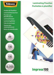 Fellowes Lamináló fólia, A4, 100 mikron, fényes, 100 db/doboz, Fellowes® (5351111) - irodaszerpiac