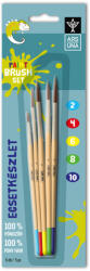 Ars Una Ecsetkészlet, 2, 4, 6, 8, 10, natúr fanyelű, kerek 5 darabos klt. Ars Una (58304)